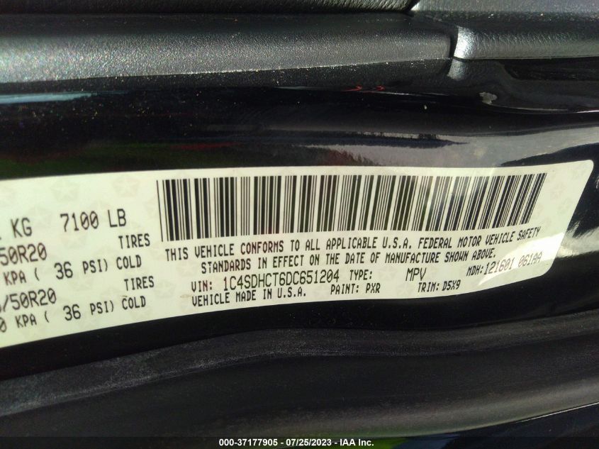 2013 DODGE DURANGO R/T - 1C4SDHCT6DC651204