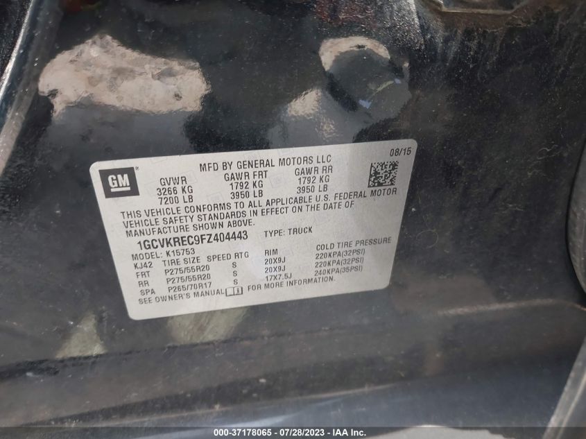 2015 CHEVROLET SILVERADO 1500 LT - 1GCVKREC9FZ404443