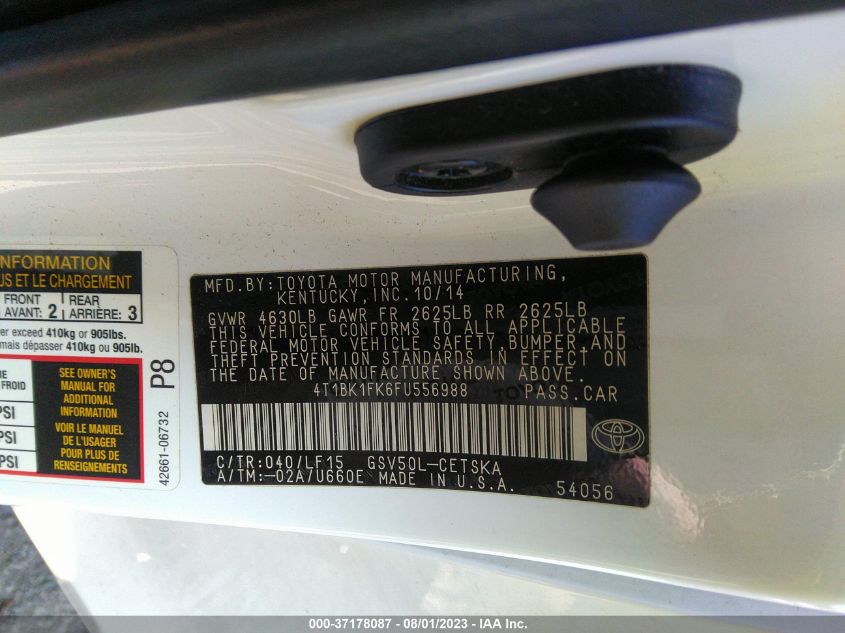 2015 TOYOTA CAMRY XSE - 4T1BK1FK6FU556988