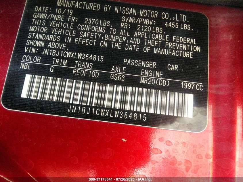 2020 NISSAN ROGUE SPORT SL - JN1BJ1CWXLW364815