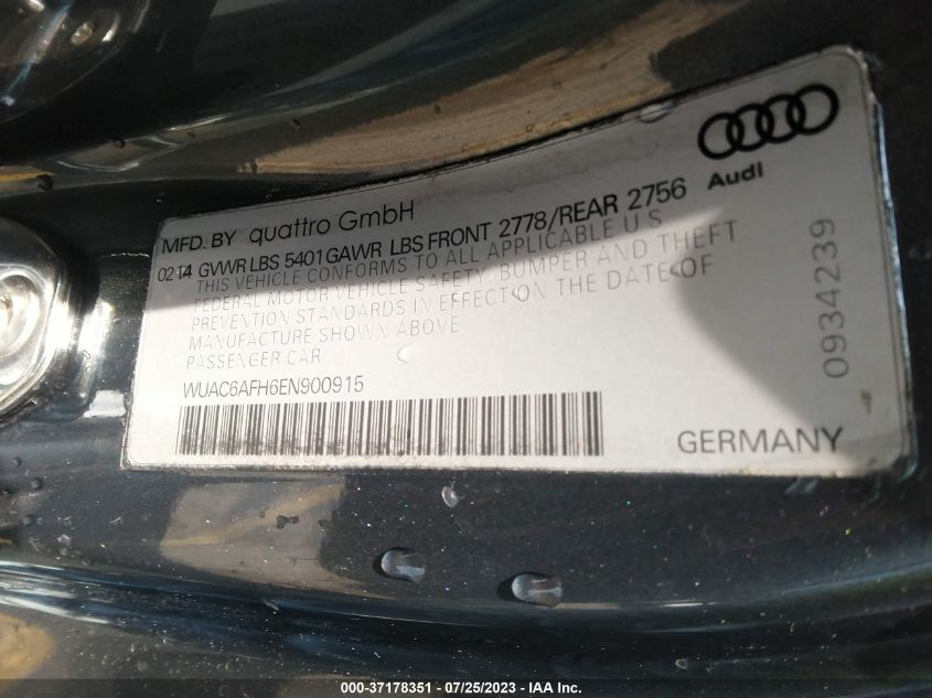 2014 AUDI RS 5 WUAC6AFH6EN900915