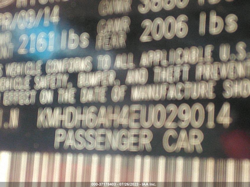 2014 HYUNDAI ELANTRA COUPE - KMHDH6AH4EU029014