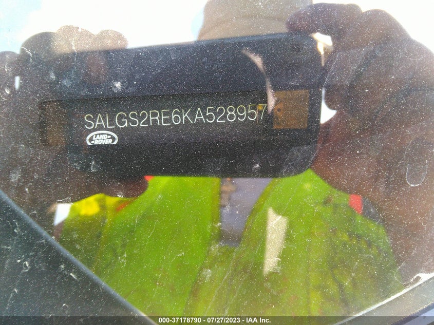 VIN SALGS2RE6KA528957 2019 LAND ROVER RANGE ROVER