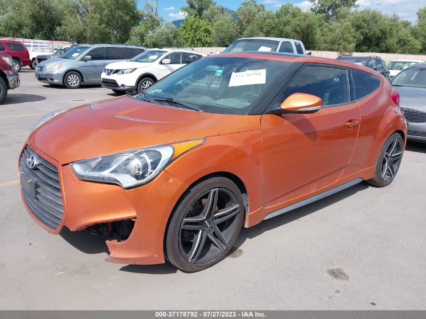 2013 HYUNDAI VELOSTER TURBO W/BLACK INT - KMHTC6AE5DU108657