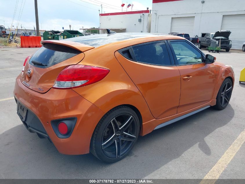 2013 HYUNDAI VELOSTER TURBO W/BLACK INT - KMHTC6AE5DU108657