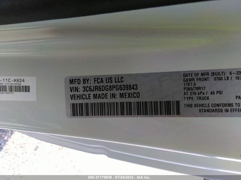 2023 RAM 1500 CLASSIC TRADESMAN - 3C6JR6DG8PG639843