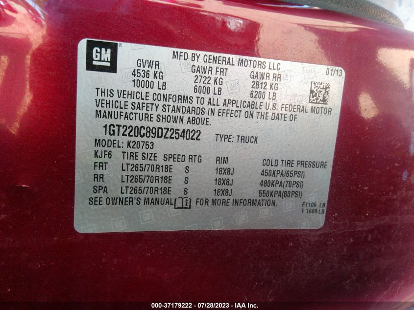 2013 GMC SIERRA 2500HD SLE - 1GT220C89DZ254022