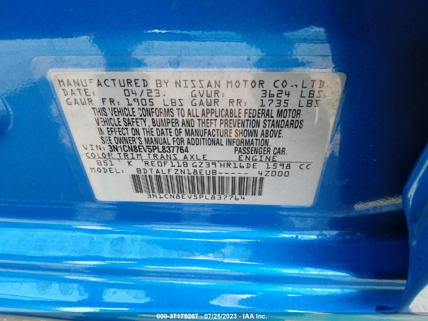 2023 NISSAN VERSA SV - 3N1CN8EV5PL837764