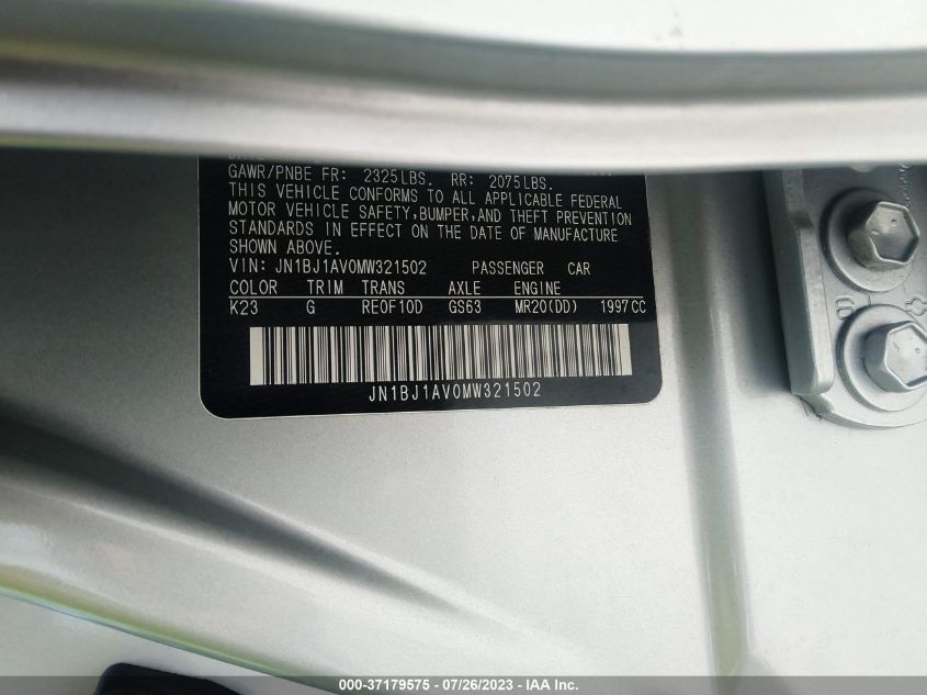 2021 NISSAN ROGUE SPORT S - JN1BJ1AV0MW321502