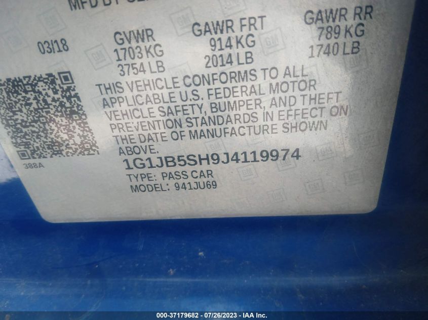 2018 CHEVROLET SONIC LS - 1G1JB5SH9J4119974