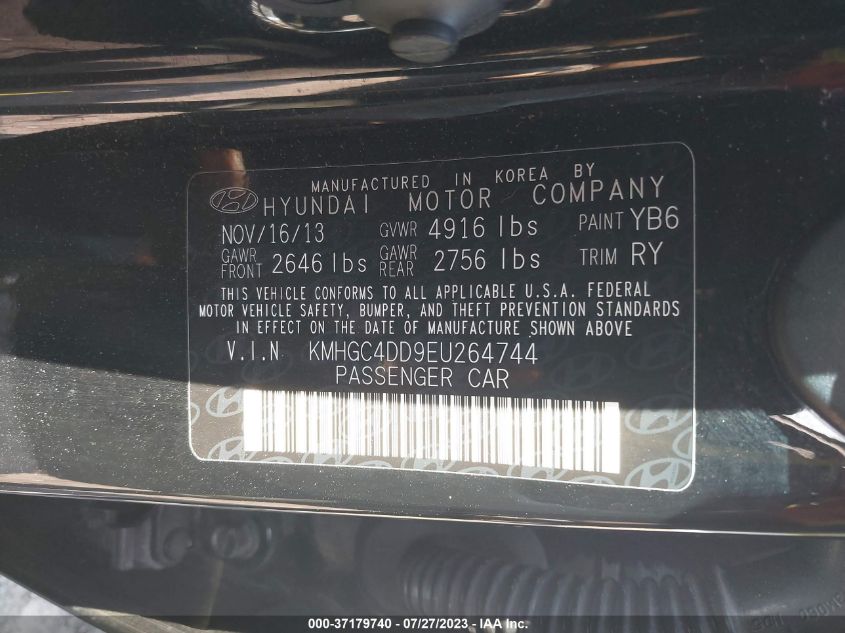 2014 HYUNDAI GENESIS 3.8L - KMHGC4DD9EU264744