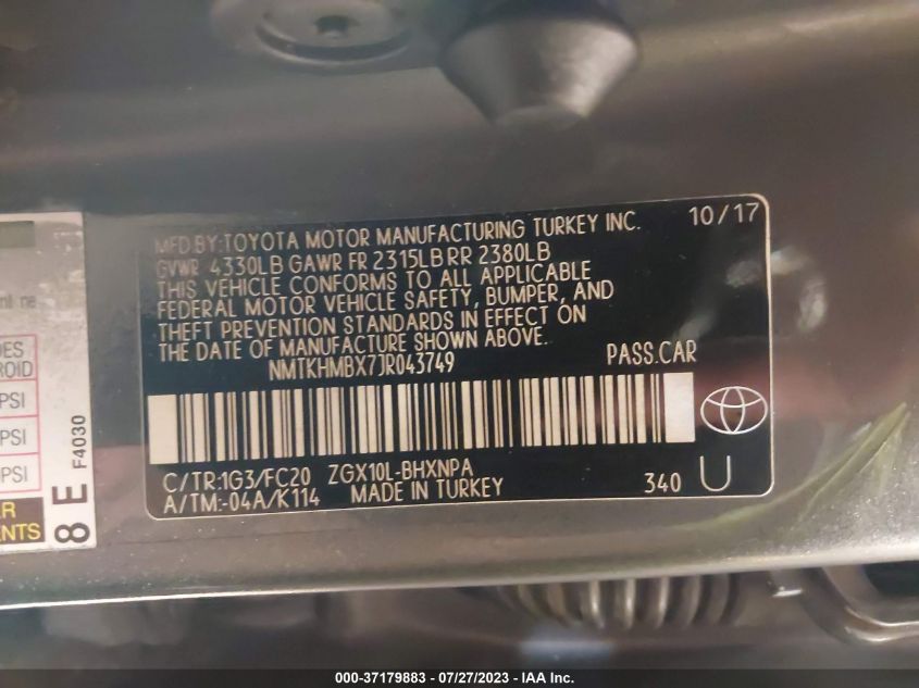 2018 TOYOTA C-HR XLE - NMTKHMBX7JR043749