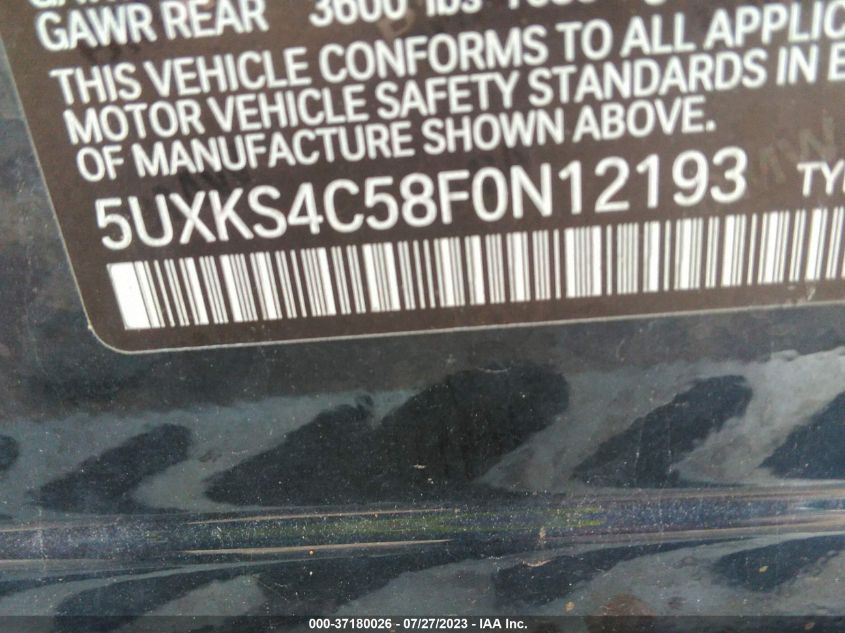 2015 BMW X5 XDRIVE35D - 5UXKS4C58F0N12193