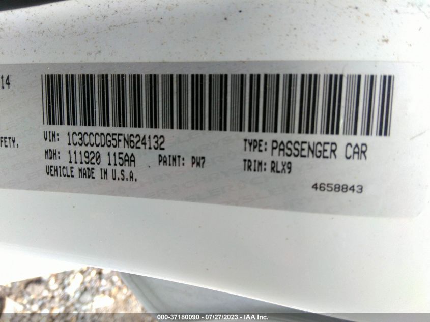 2015 CHRYSLER 200 S - 1C3CCCDG5FN624132