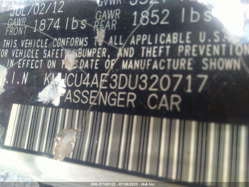 2013 HYUNDAI ACCENT GLS - KMHCU4AE3DU320717