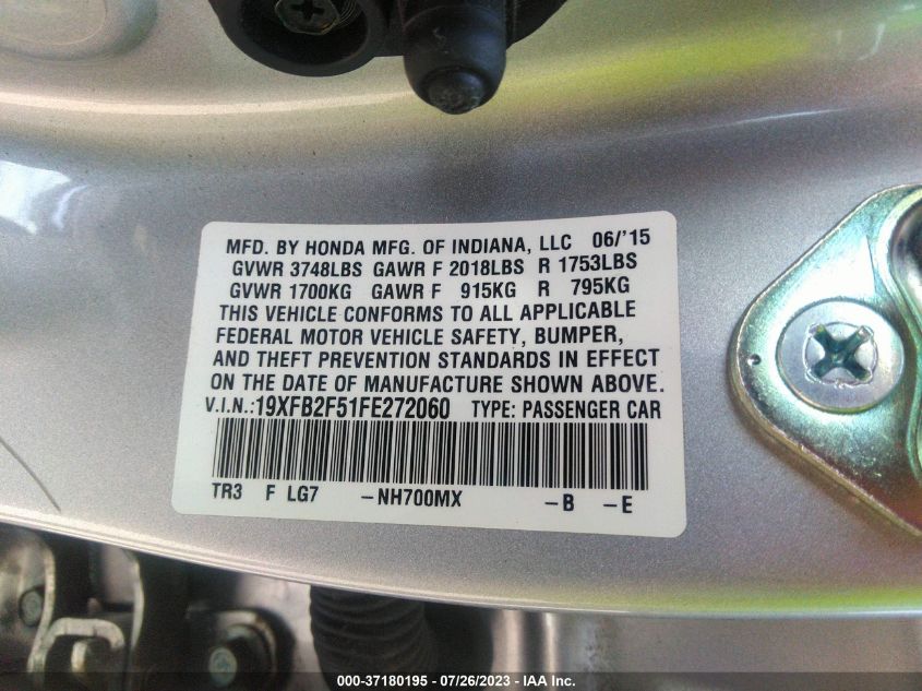 2015 HONDA CIVIC SEDAN LX - 19XFB2F51FE272060