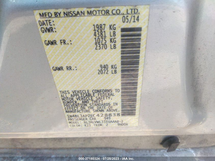 2014 NISSAN ALTIMA 3.5 SL - 1N4BL3AP2EC428838