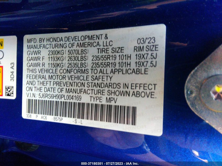 2023 HONDA CR-V HYBRID SPORT TOURING - 5J6RS6H90PL004169