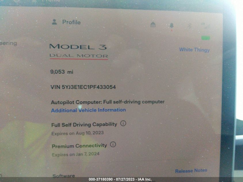2023 TESLA MODEL 3 PERFORMANCE - 5YJ3E1EC1PF433054