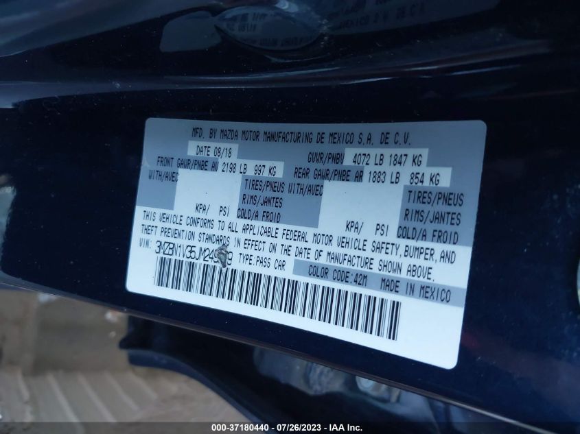 2018 MAZDA MAZDA3 4-DOOR TOURING - 3MZBN1V35JM249229