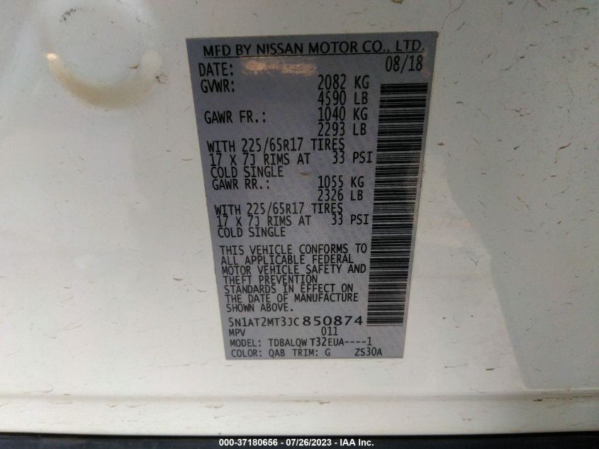 2018 NISSAN ROGUE SV - 5N1AT2MT3JC850874