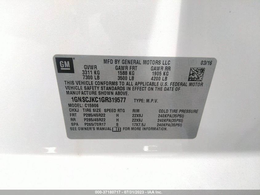 2016 CHEVROLET SUBURBAN LTZ - 1GNSCJKC1GR319577