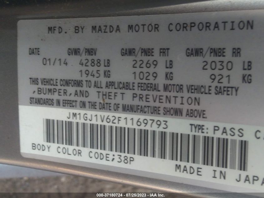 2015 MAZDA MAZDA6 I TOURING - JM1GJ1V62F1169793