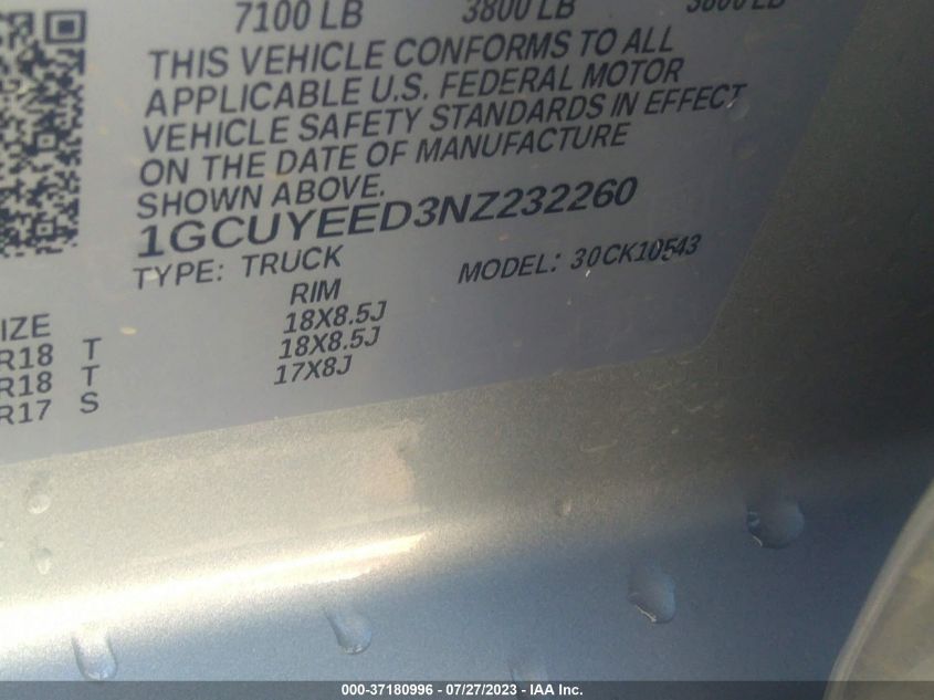 2022 CHEVROLET SILVERADO 1500 LTD RST - 1GCUYEED3NZ232260