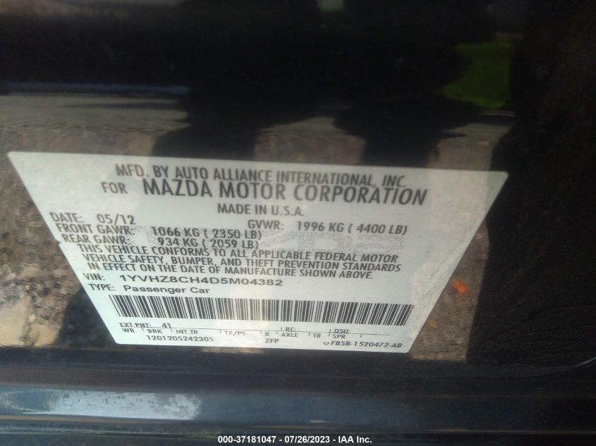 2013 MAZDA MAZDA6 I GRAND TOURING - 1YVHZ8CH4D5M04382