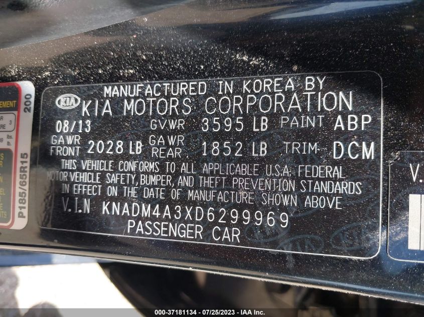 2013 KIA RIO LX - KNADM4A3XD6299969