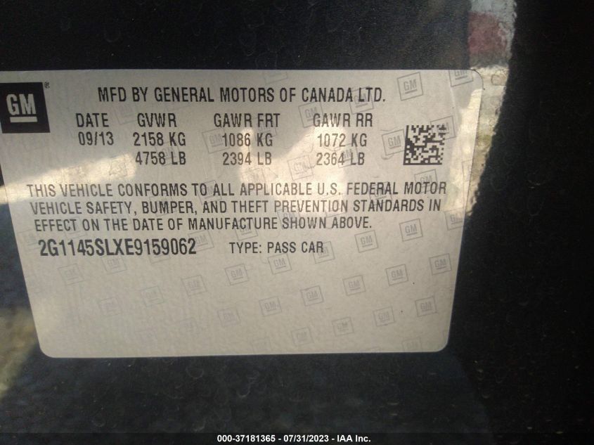 2014 CHEVROLET IMPALA LTZ - 2G1145SLXE9159062
