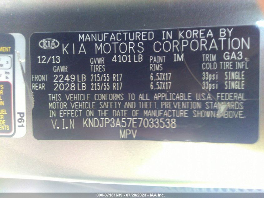 2014 KIA SOUL + - KNDJP3A57E7033538