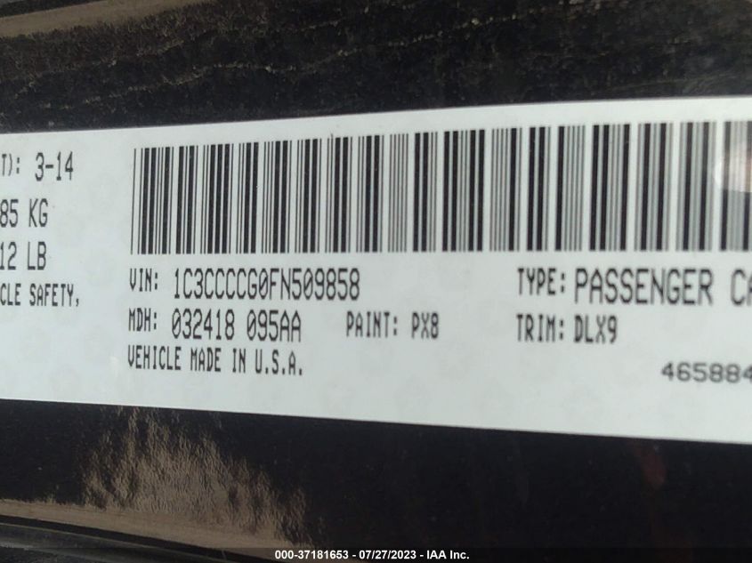2015 CHRYSLER 200 C - 1C3CCCCG0FN509858