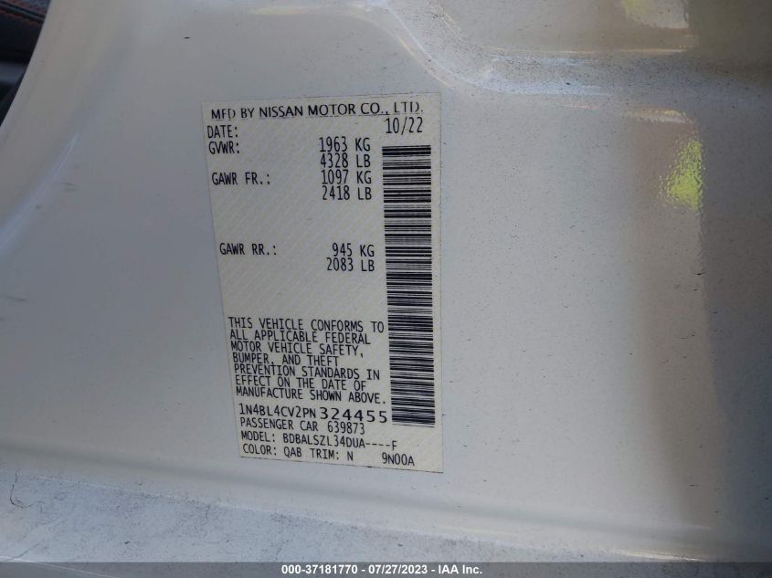 2023 NISSAN ALTIMA 2.5 SR - 1N4BL4CV2PN324455
