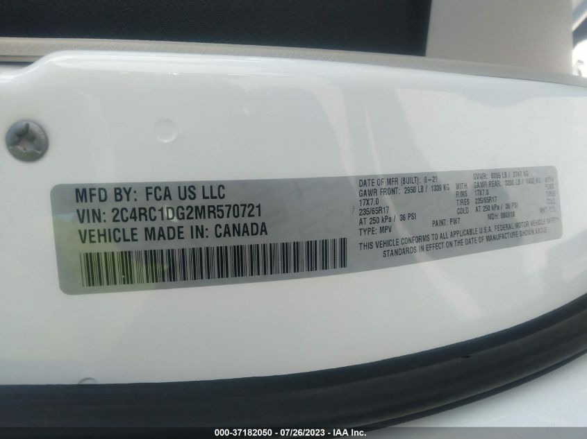2021 CHRYSLER VOYAGER LXI - 2C4RC1DG2MR570721
