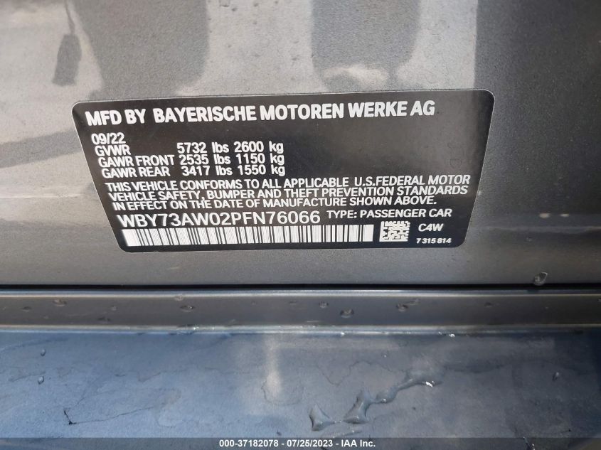 2023 BMW I4 EDRIVE40 WBY73AW02PFN76066