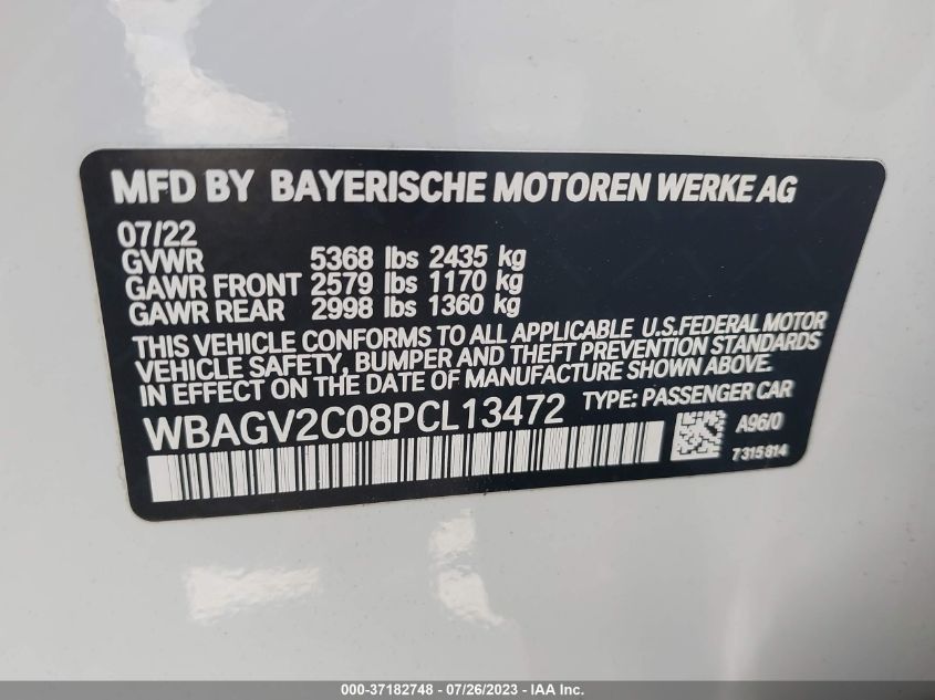2023 BMW 8 SERIES 840I - WBAGV2C08PCL13472