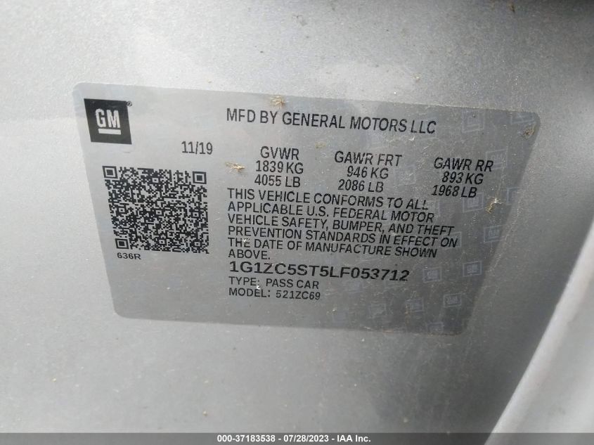 2020 CHEVROLET MALIBU LS - 1G1ZC5ST5LF053712