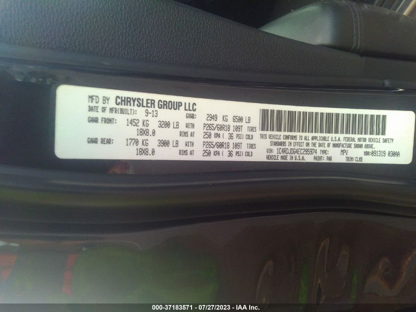 2014 DODGE DURANGO LIMITED - 1C4RDJDG4EC295974
