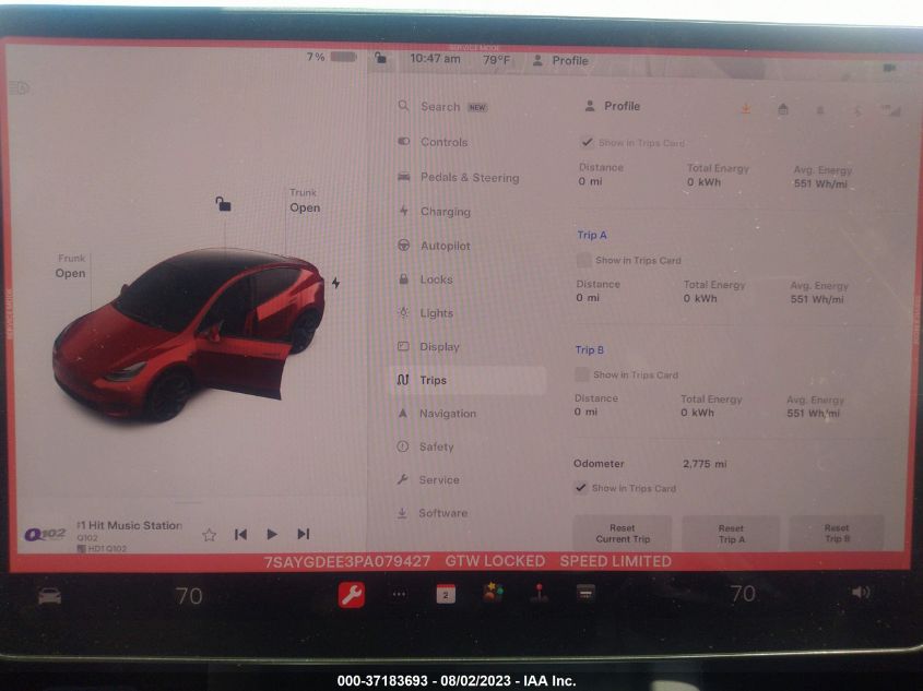 2023 TESLA MODEL Y LONG RANGE - 7SAYGDEE3PA079427