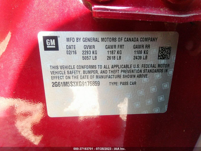 2016 CADILLAC XTS LUXURY COLLECTION - 2G61M5S3XG9176859