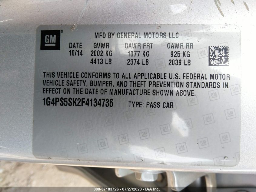 2015 BUICK VERANO LEATHER GROUP - 1G4PS5SK2F4134736