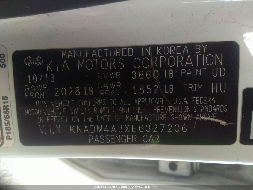 2014 KIA RIO LX - KNADM4A3XE6327206