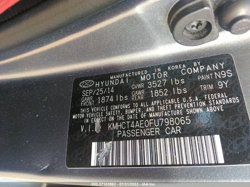 2015 HYUNDAI ACCENT GLS - KMHCT4AE0FU798065