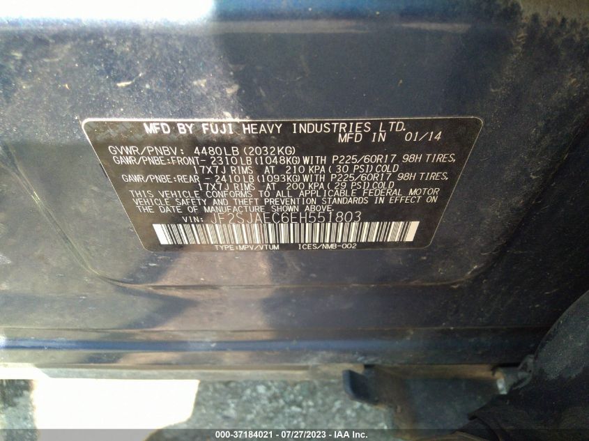2014 SUBARU FORESTER 2.5I PREMIUM - JF2SJAEC6EH551803