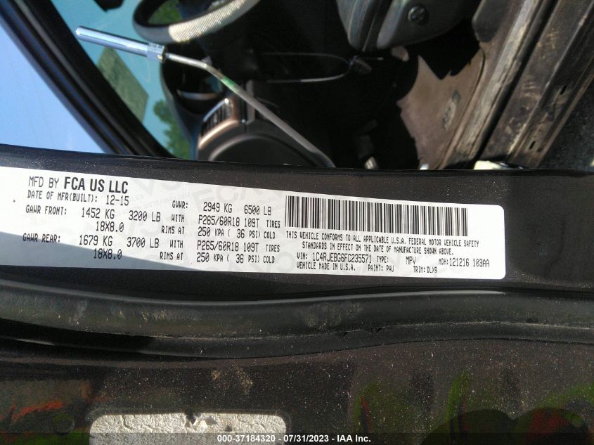 2015 JEEP GRAND CHEROKEE LIMITED - 1C4RJEBG6FC235571