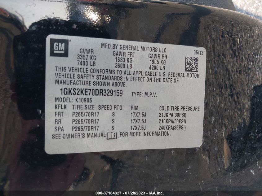 2013 GMC YUKON XL 1500 SLT 1GKS2KE70DR329159