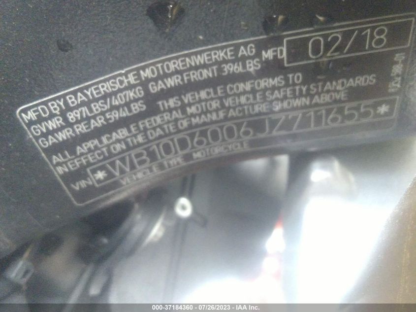 2018 BMW S 1000 RR - WB10D6006JZ711655