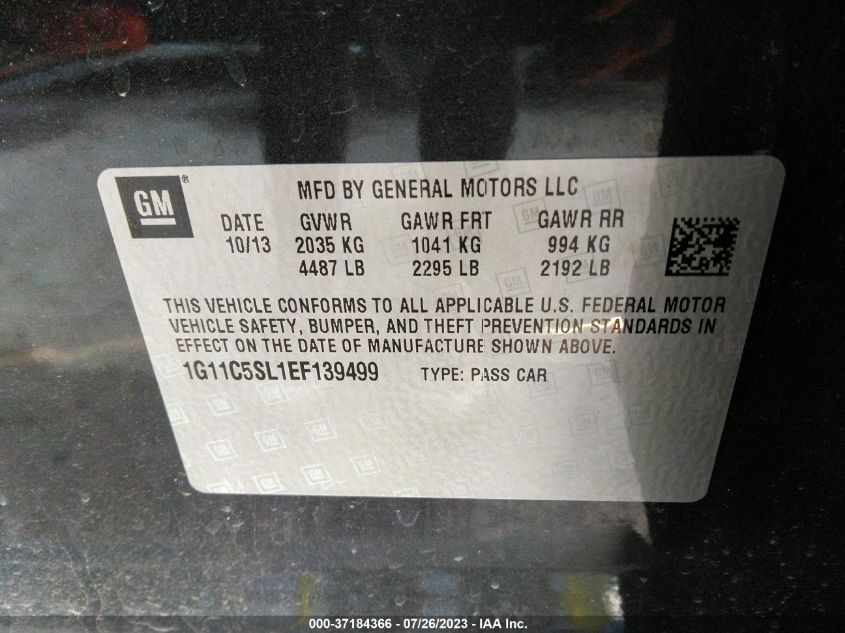 2014 CHEVROLET MALIBU 1LT - 1G11C5SL1EF139499