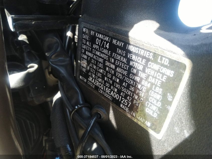 2014 KAWASAKI ZR1000 G - JKAZRCG16EA001257